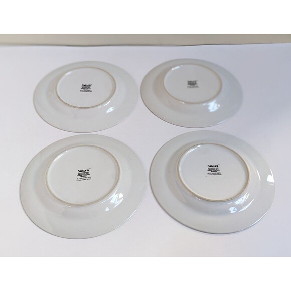 VTG 1998 Sakura Debbie Mumm HALLOWEEN Salad Plates SET OF 4 Witch Cat Pumpkin Ow - Picture 8 of 9